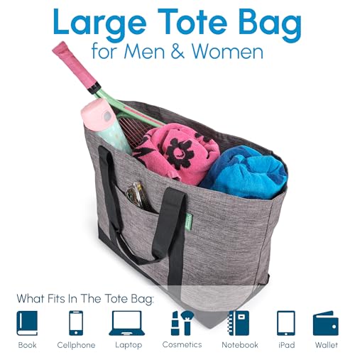 Creative Green Life Stylish Tote Bag for Women & Men - Durable & Foldable Extra Large Tote Bag with Zipper Perfect for E