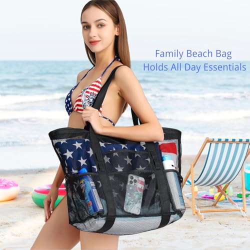 Colorful Mesh Beach Bag for Family Large Tote Bag Cruise Pool Vacation Essentials
| Family F Color Mesh Large Tote Bag