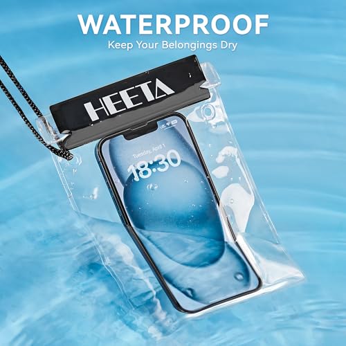 HEETA 5-Pack Clear Waterproof Dry Bag for Camera and Mobile Phone Kayaking and Boating
| HEETA 5-Pack Clear Waterproof