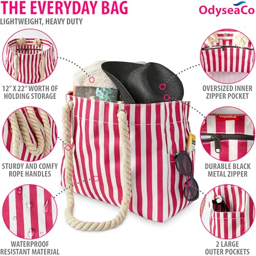 Odyseaco Large Tote Bags for Women - Beach Bags Waterproof Sandproof
