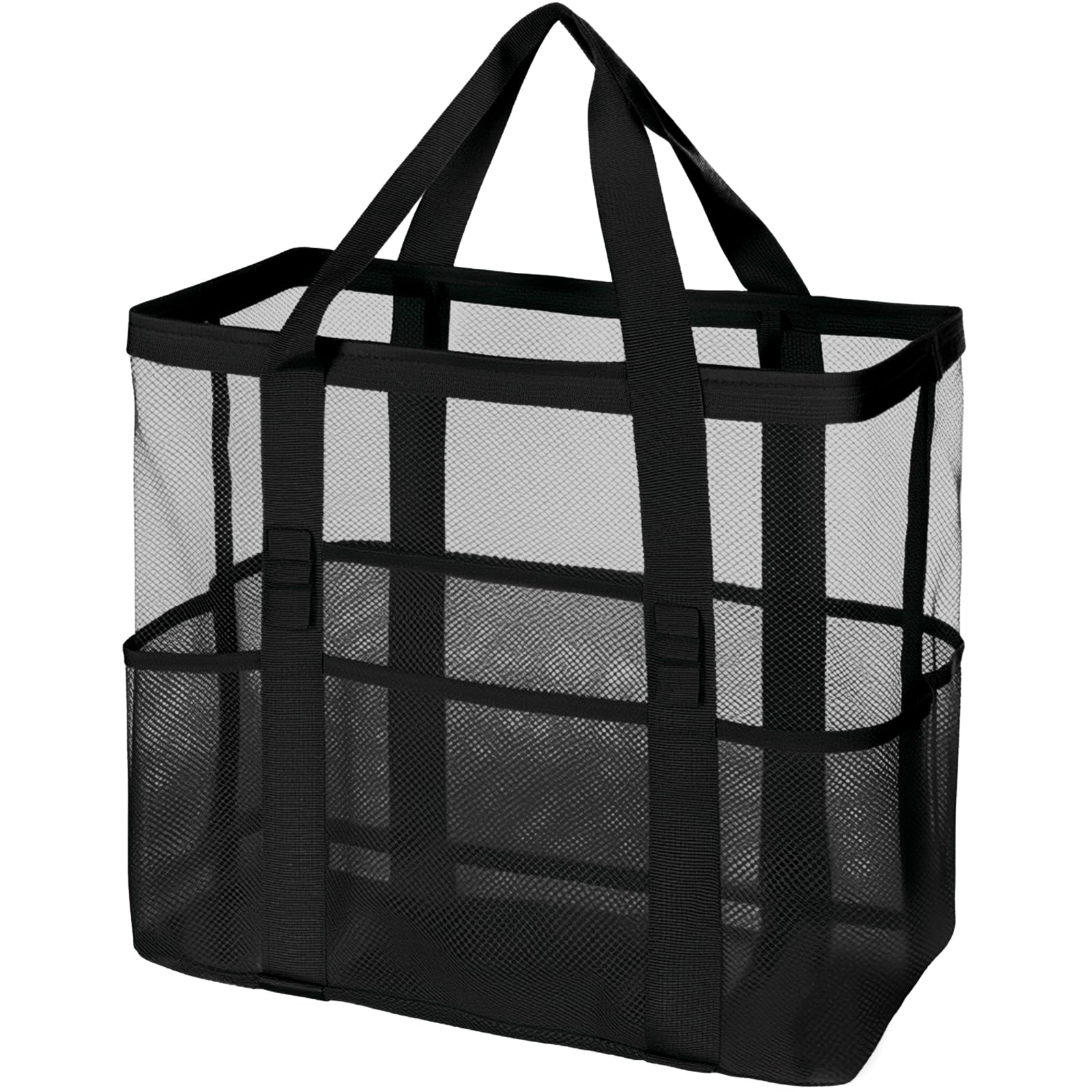 LEVOTIYER Mesh Beach Bag Large 8 Pockets - Perfect for Summer Vacation Beachgoers