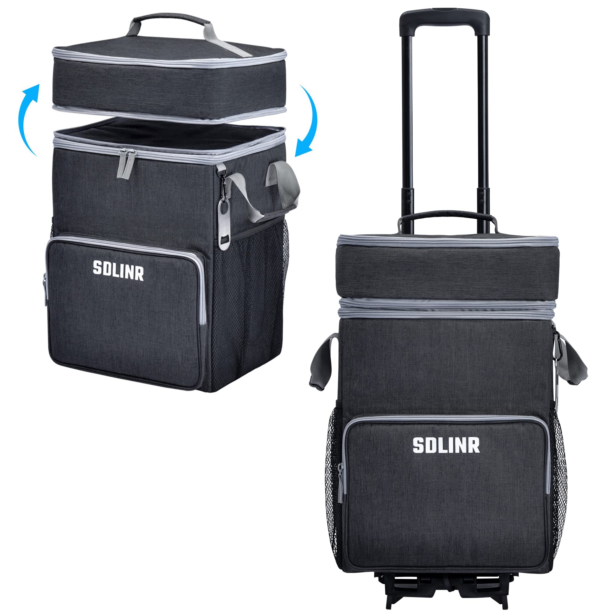 SDLINR 72-Can Leakproof Insulated Rolling Cooler for Camping and Travel with Wheels and Handle