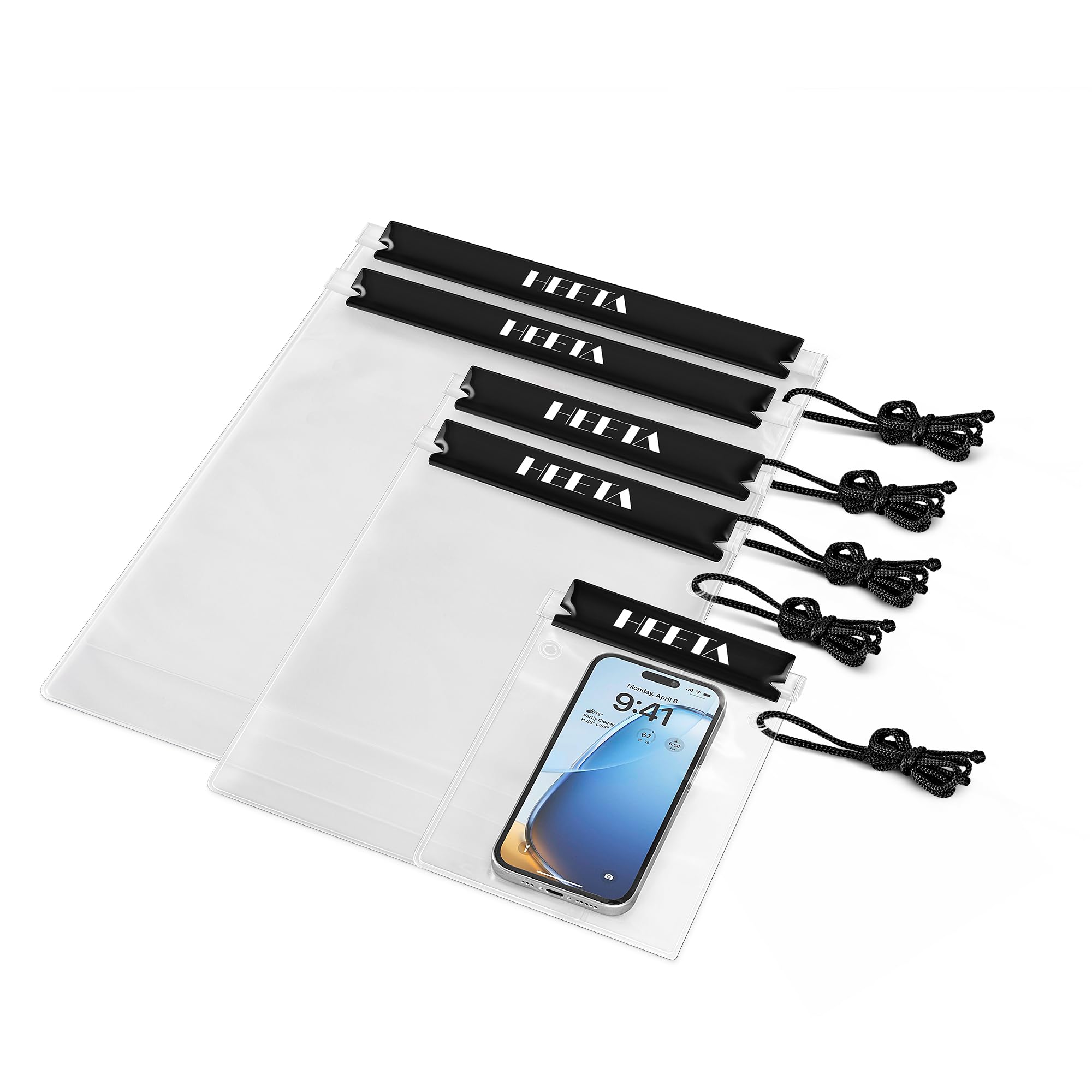HEETA 5-Pack Clear Waterproof Dry Bag for Camera and Mobile Phone Kayaking and Boating
| HEETA 5-Pack Clear Waterproof