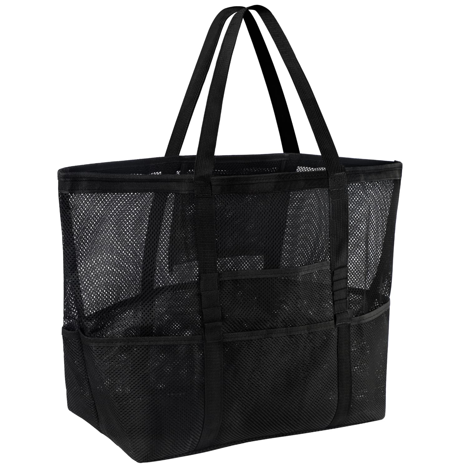 Ayieyill Waterproof Mesh Beach Bag for Women Tote Bag Foldable Large with Zipper Pockets Sandproof