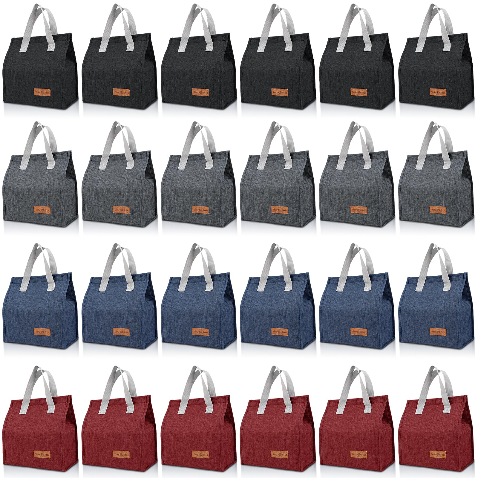 24 Pack Insulated Reusable Lunch Bags for Women Men | Leakproof &amp; Multicolor | Office &amp; Travel | Large Insulated